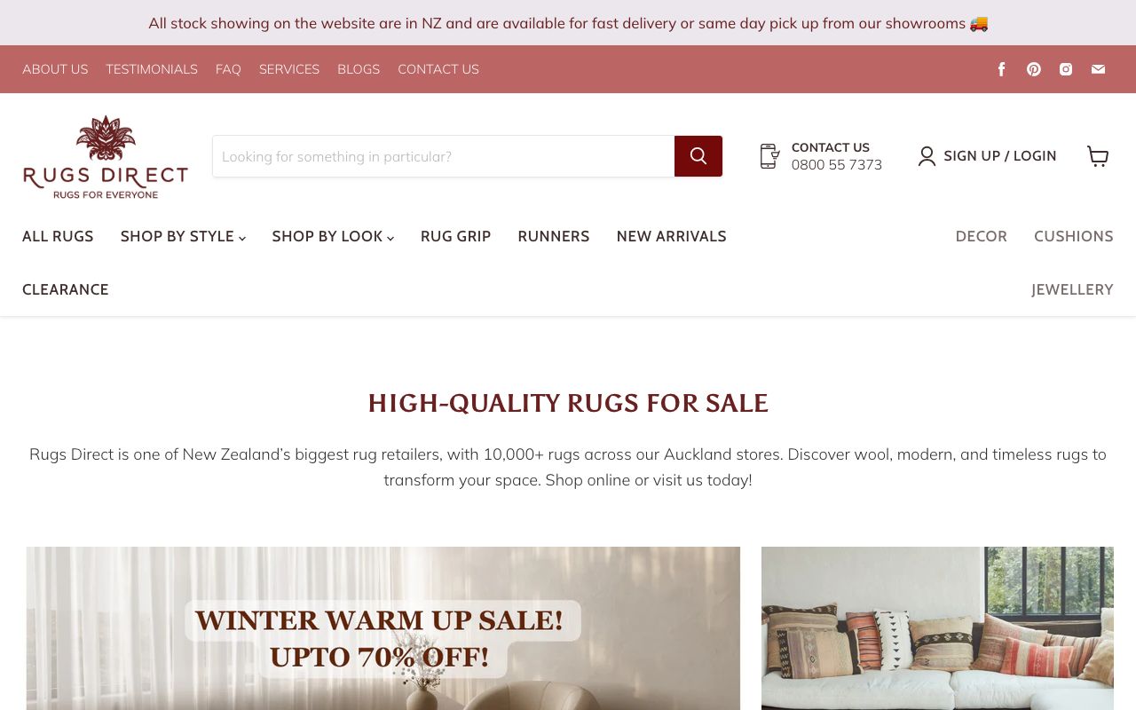 Preview of Rugs Direct's website