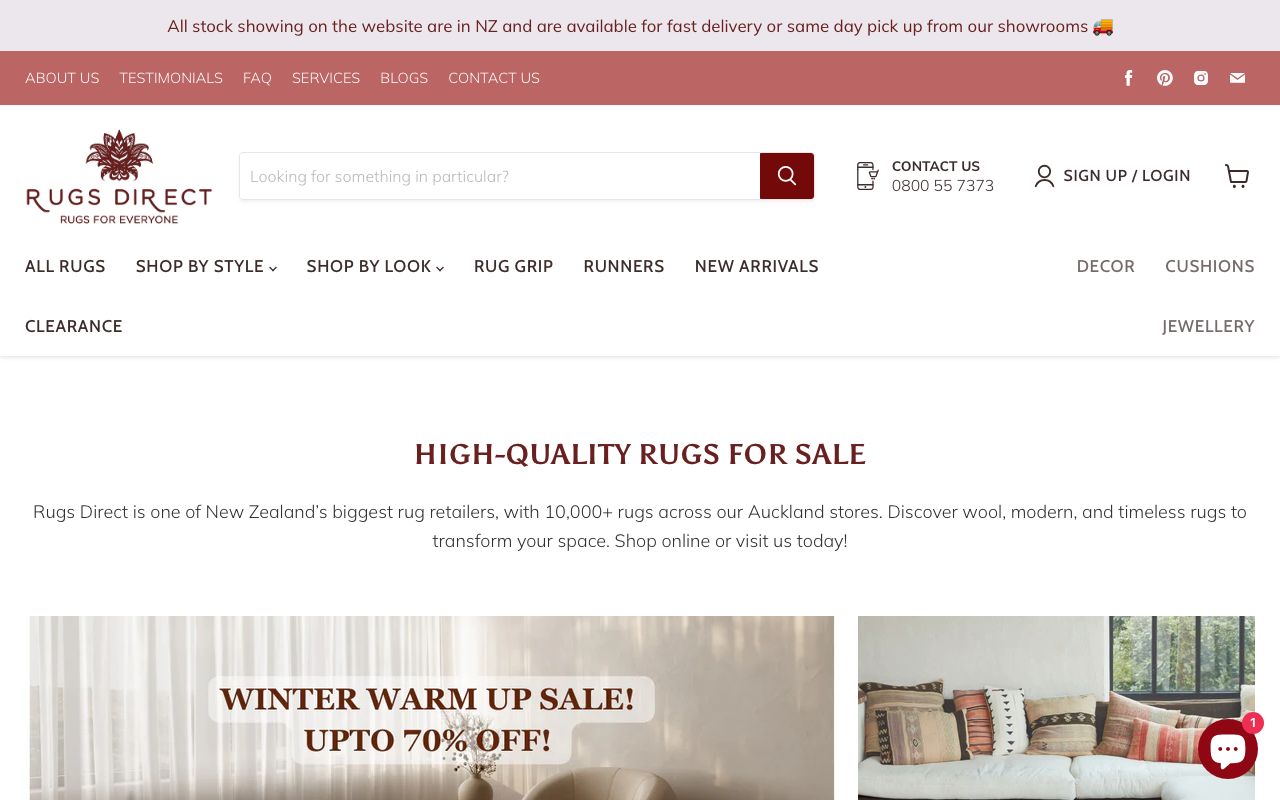 Preview of Rugs Direct's website