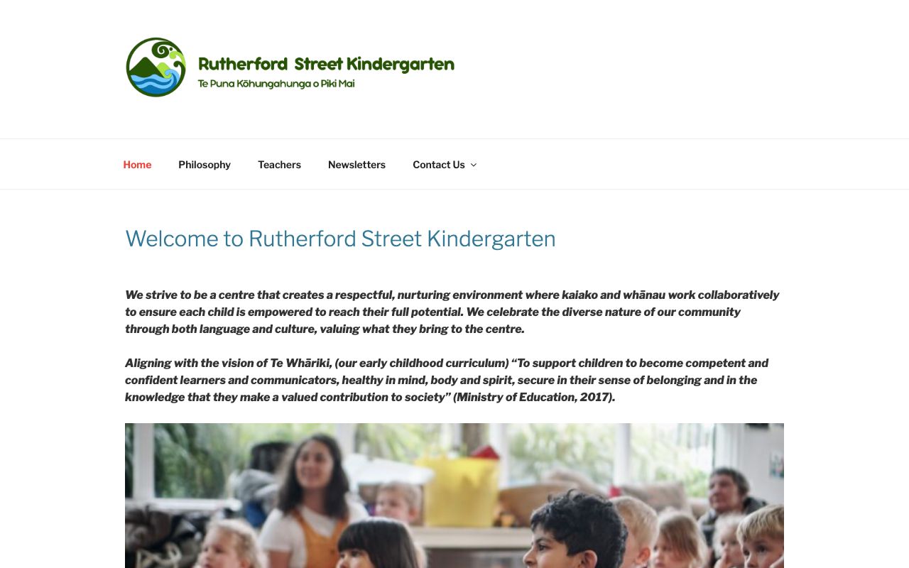 Preview of Rutherford Street Kindergarten's website