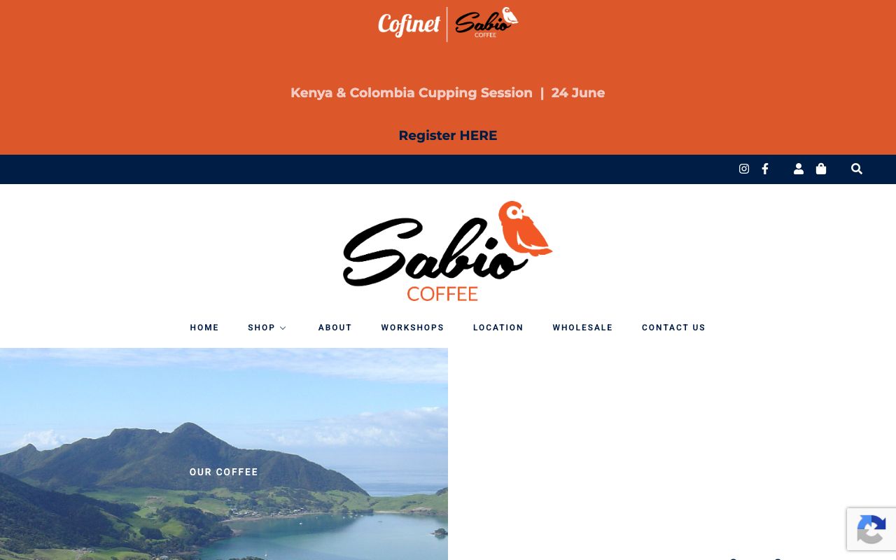 Preview of Sabio Coffee's website