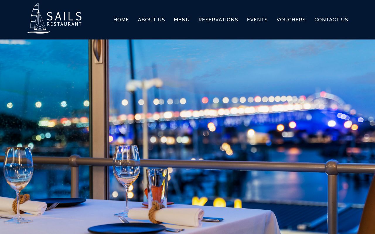 Preview of Sails Restaurant's website