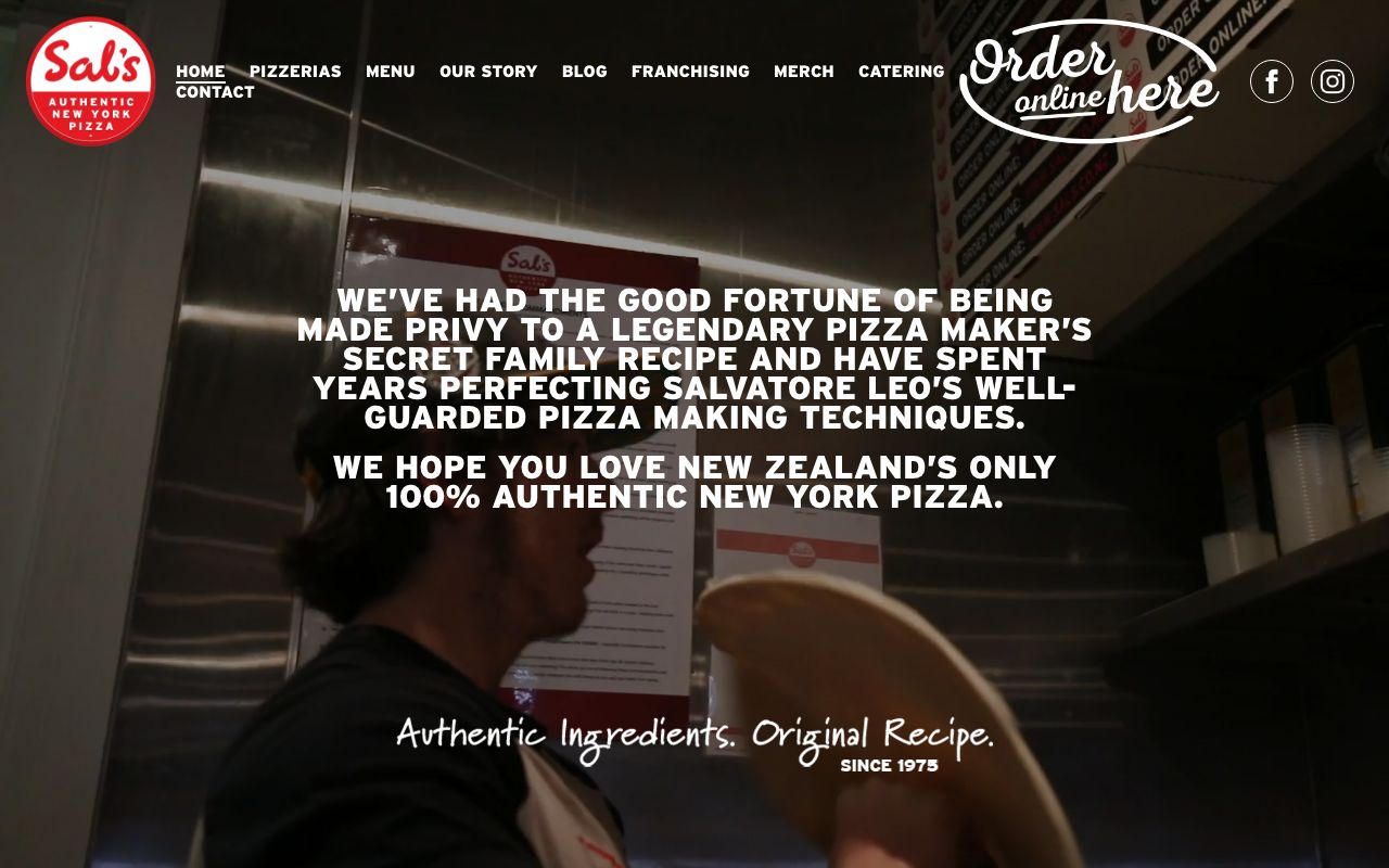 Preview of Sal's Authentic NY Pizza's website