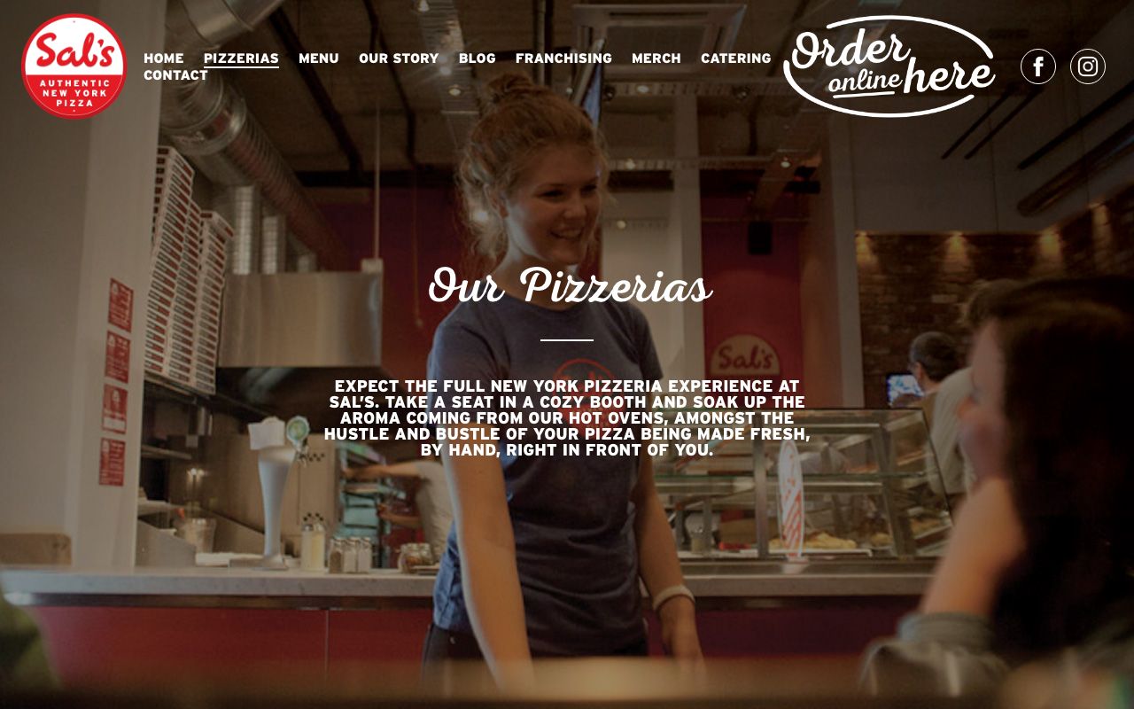 Preview of Sal's Pizza's website
