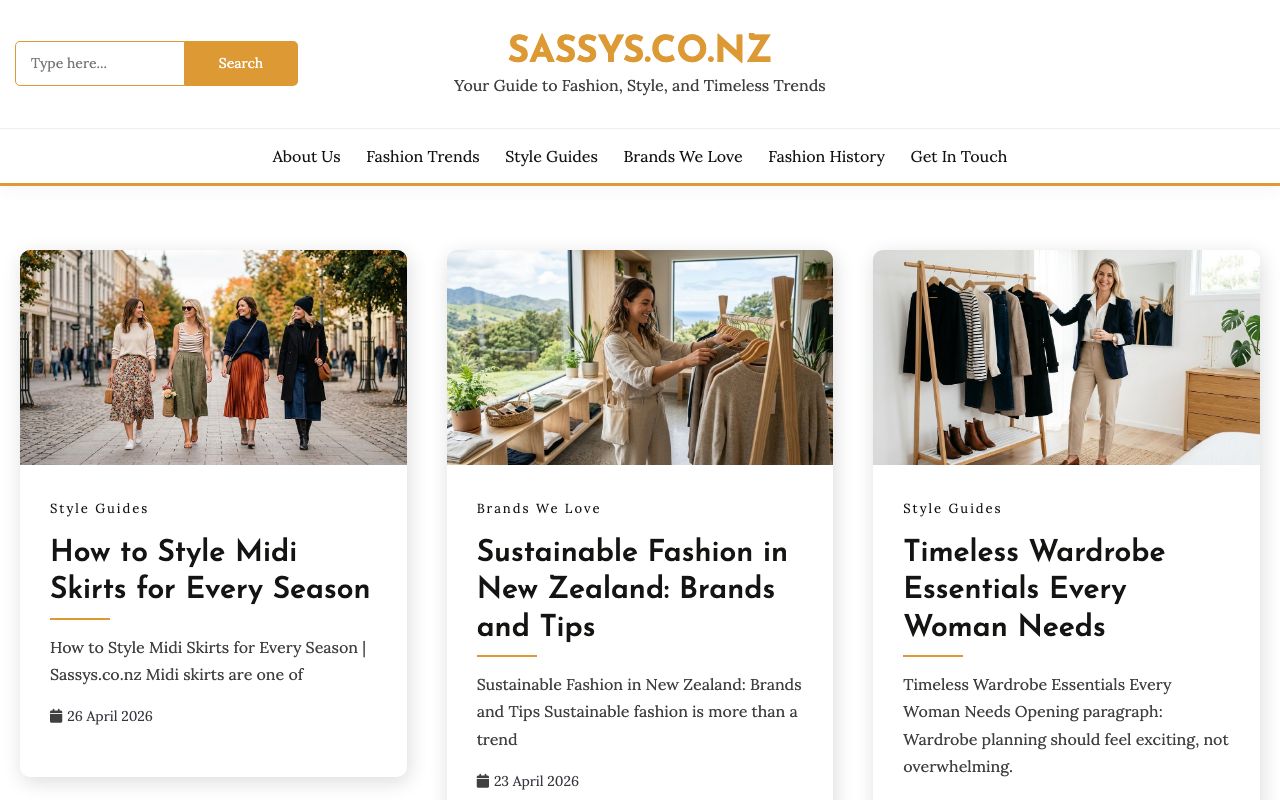 Preview of Sassy's's website