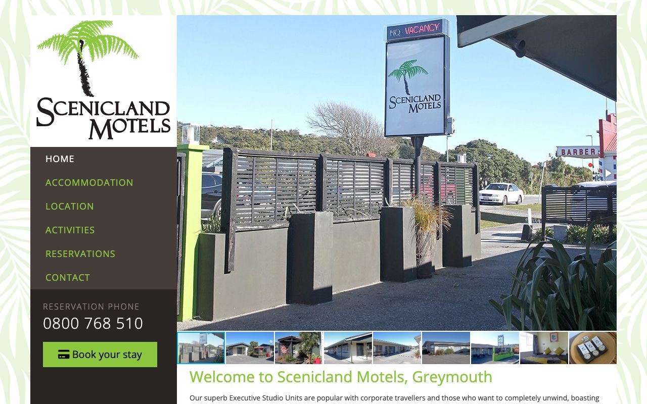 Preview of Scenicland Motels's website