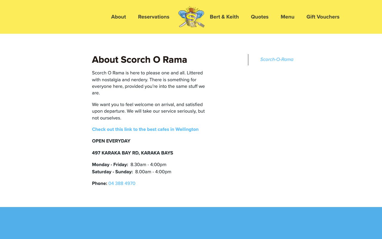 Preview of Scorch-O-Rama's website