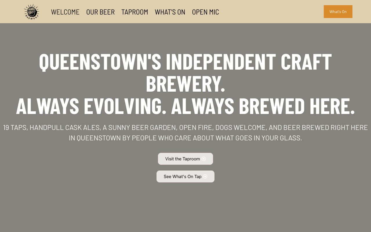 Preview of Searchlight Brewery's website
