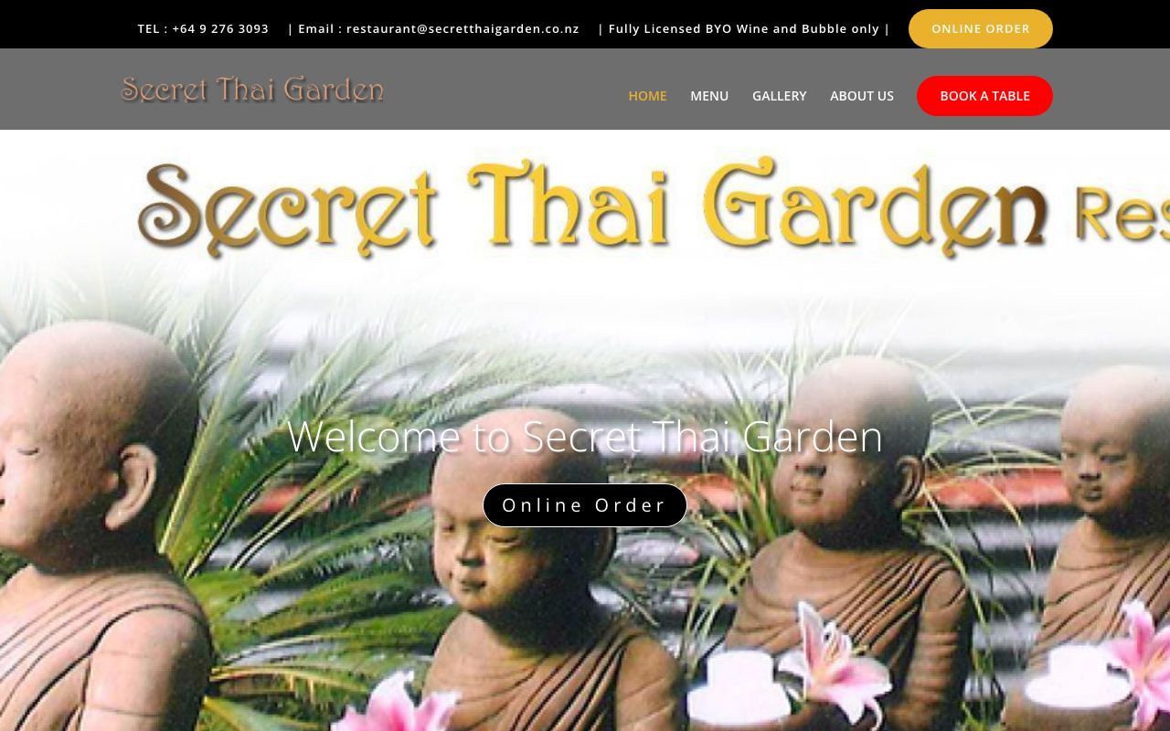 Preview of Secret Thai Garden's website