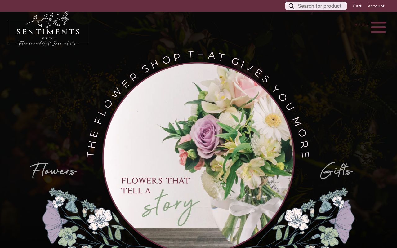 Preview of Sentiments's website