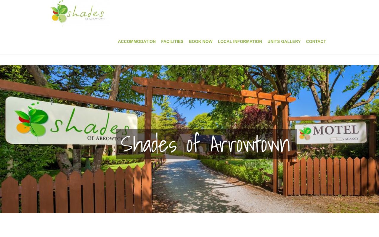 Preview of Shades of arrowtown 's website