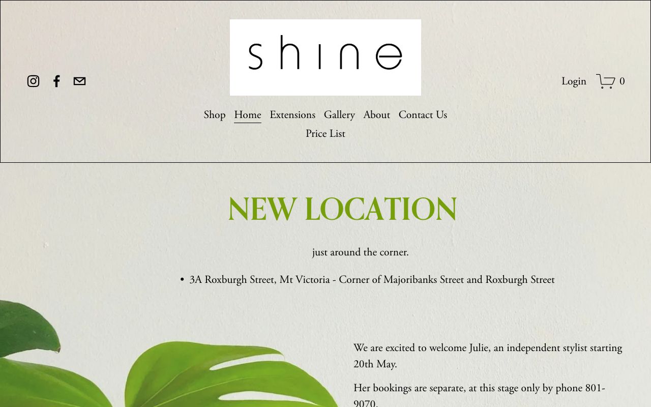 Preview of Shine's website