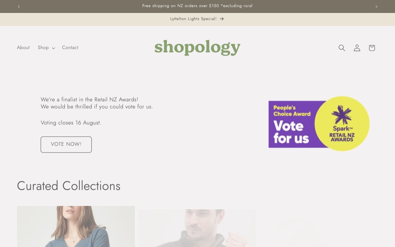 Preview of Shopology's website