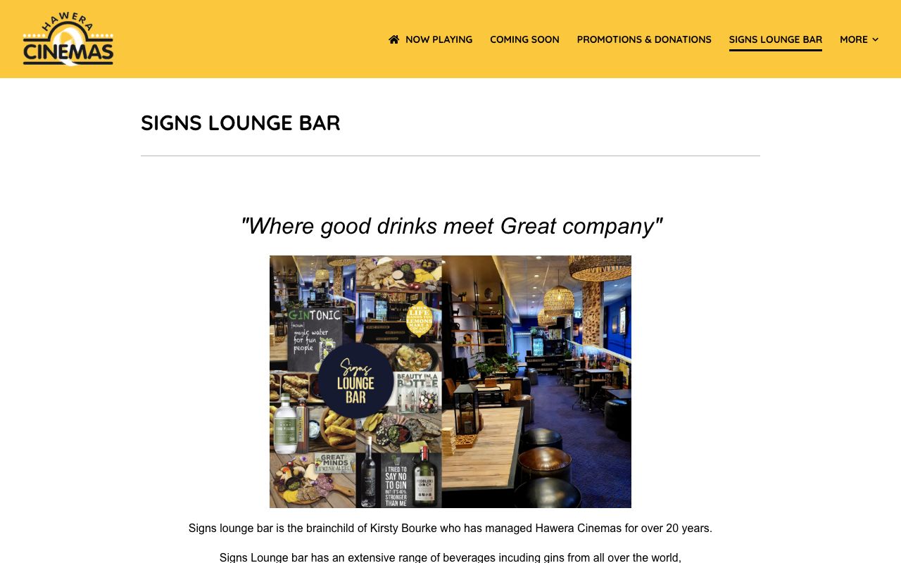 Preview of Signs Lounge Bar's website