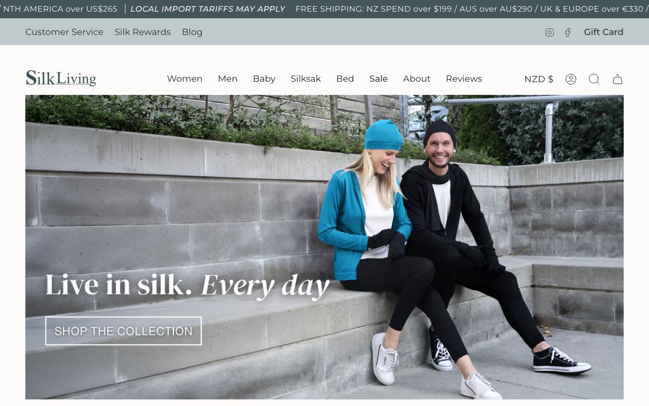 Preview of Silk Living warehouse store's website
