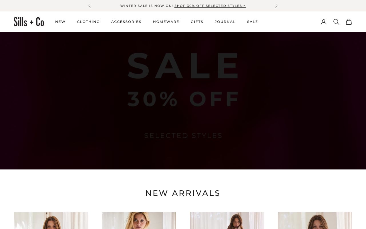 Preview of Sills + Co's website