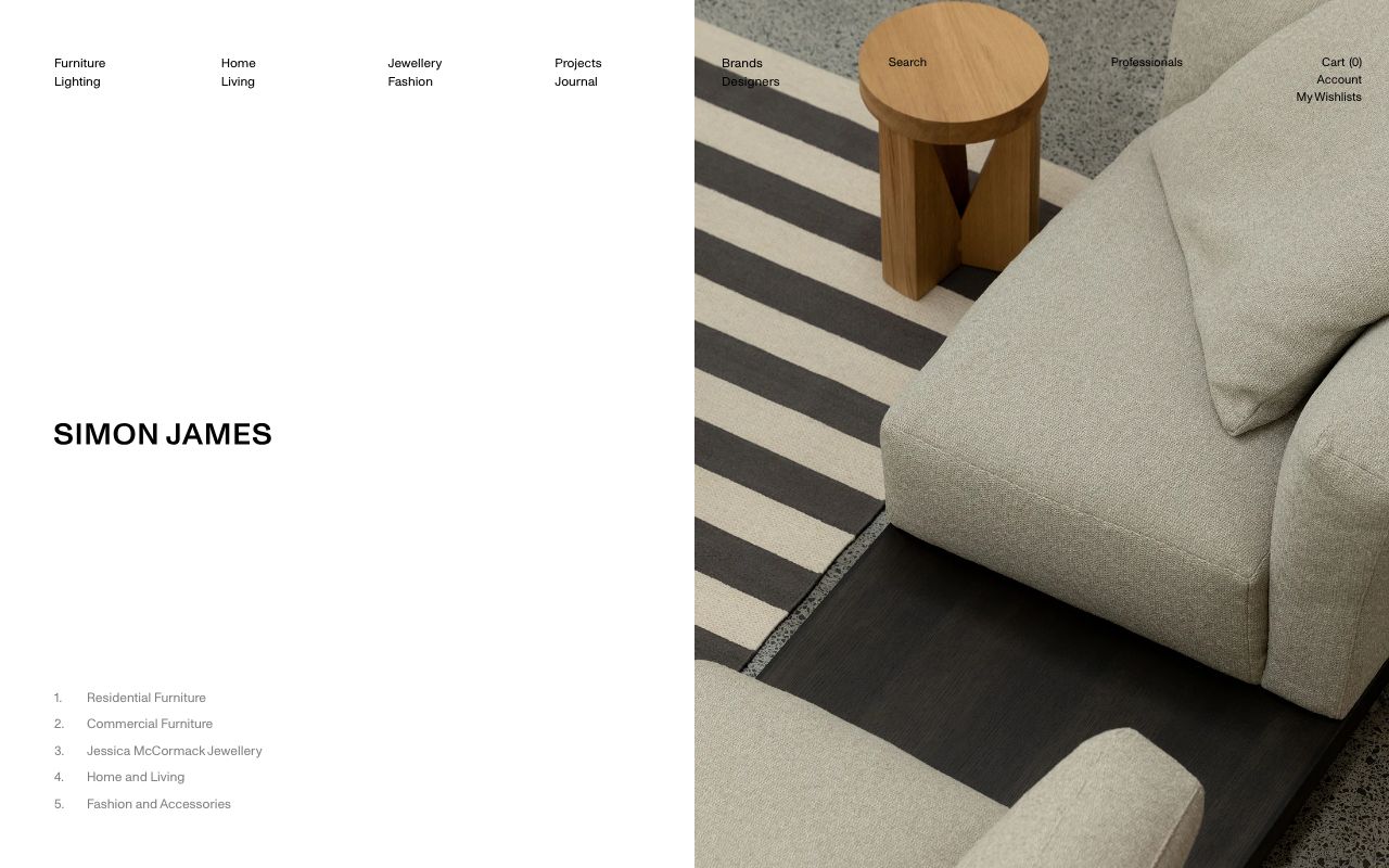 Preview of Simon James's website