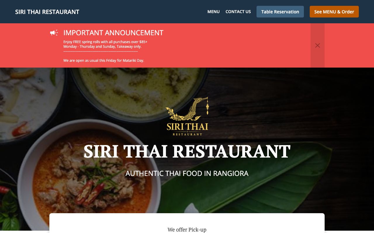 Preview of Siri Thai's website