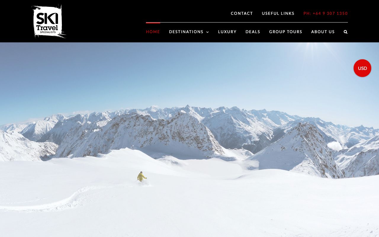 Preview of Ski Travel's website
