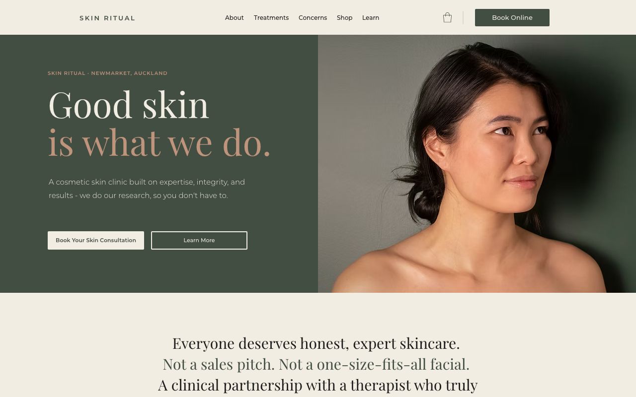 Preview of Skin Ritual's website