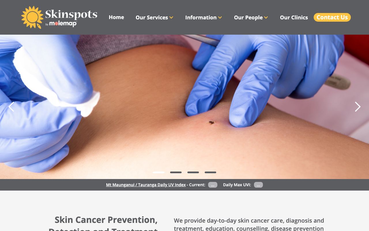 Preview of Skinspots Skin Cancer Clinic's website