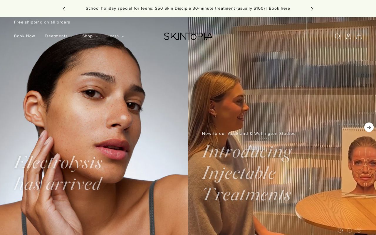 Preview of Skintopia's website