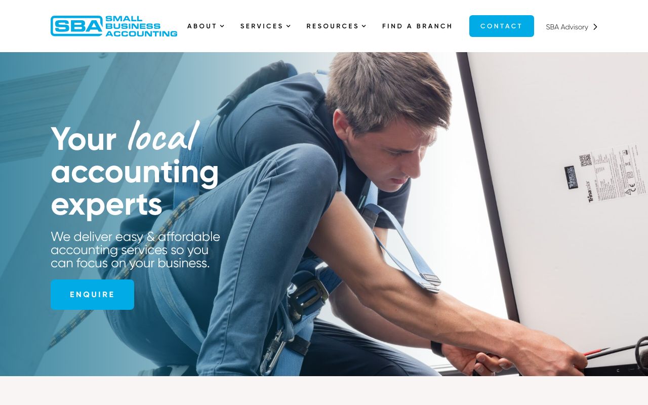 Preview of Small Business Accounting's website