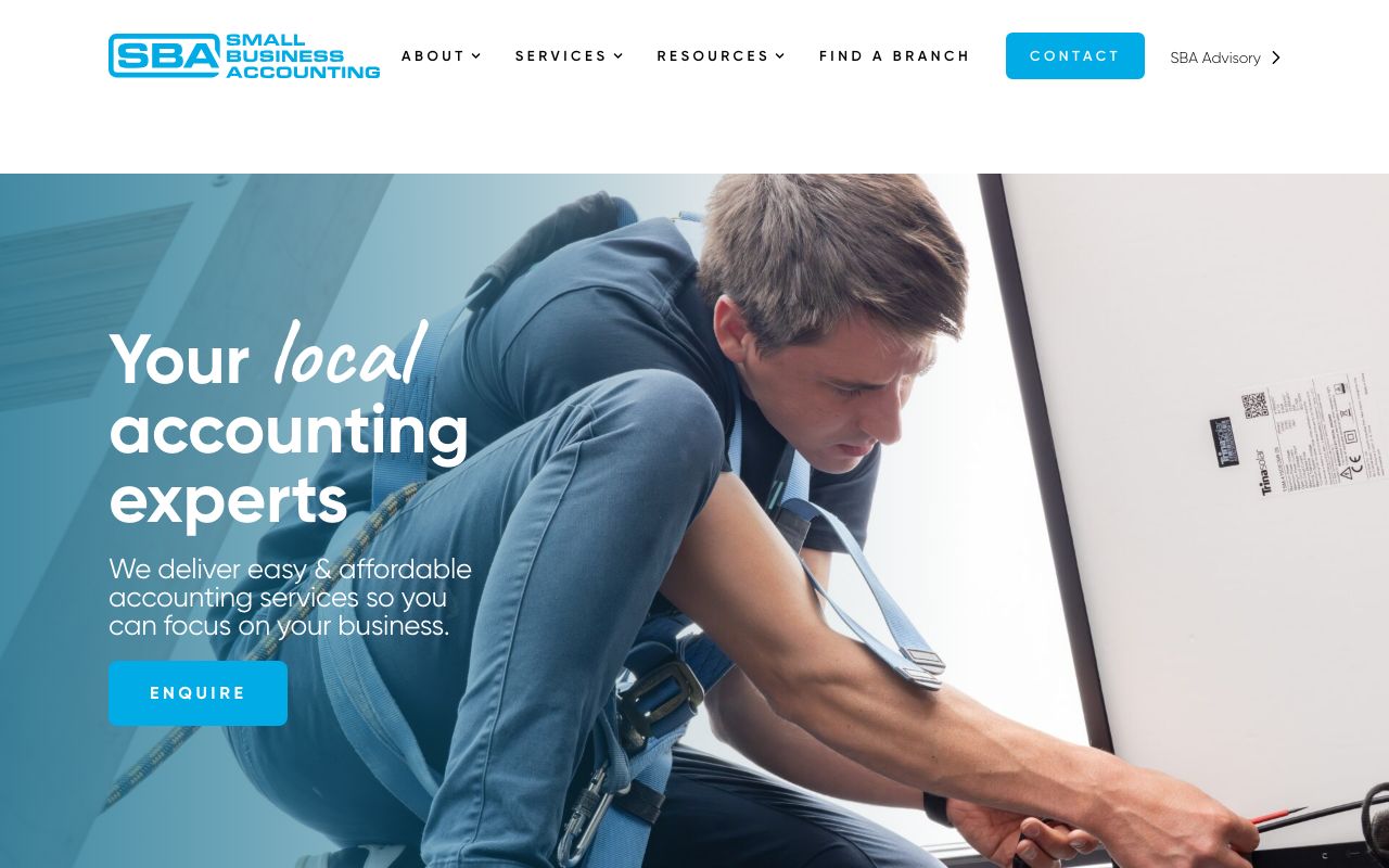 Preview of Small Business Accounting's website