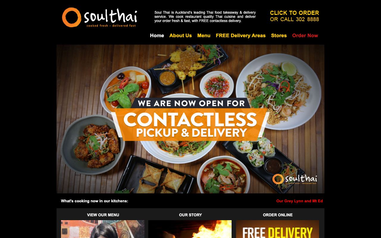 Preview of Soul Thai's website