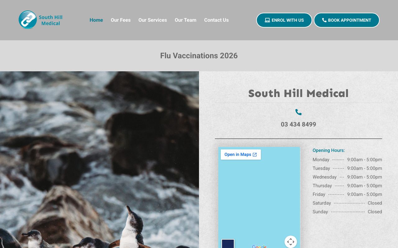Preview of South Hill Medical's website