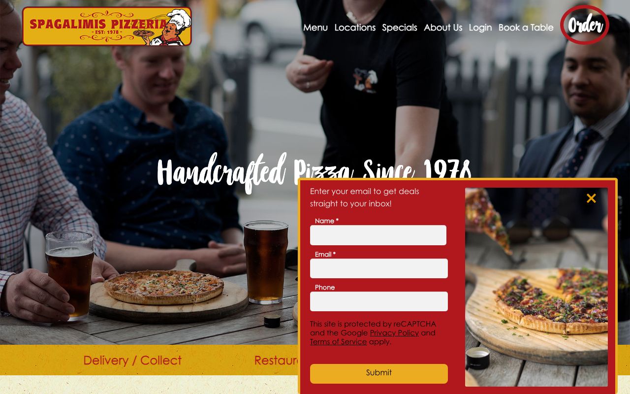 Preview of Spagalimis Pizzaria's website