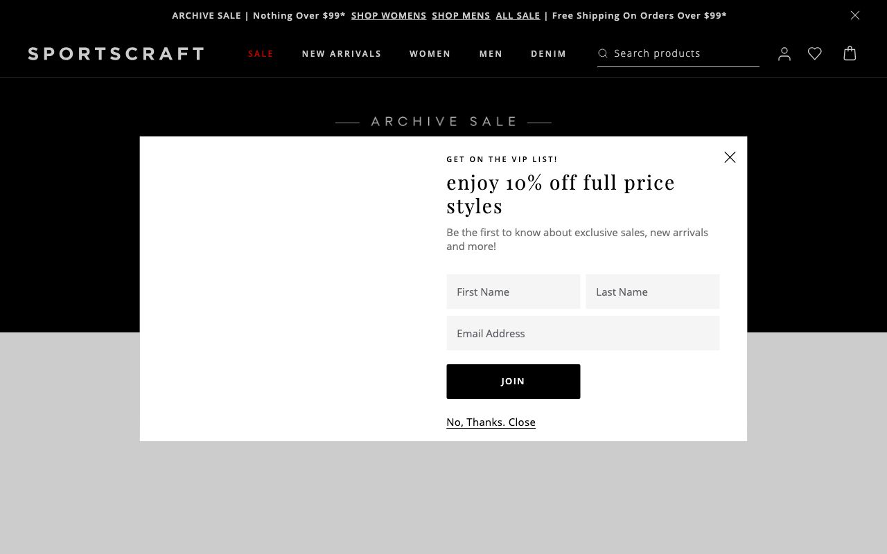 Preview of Sportscraft's website