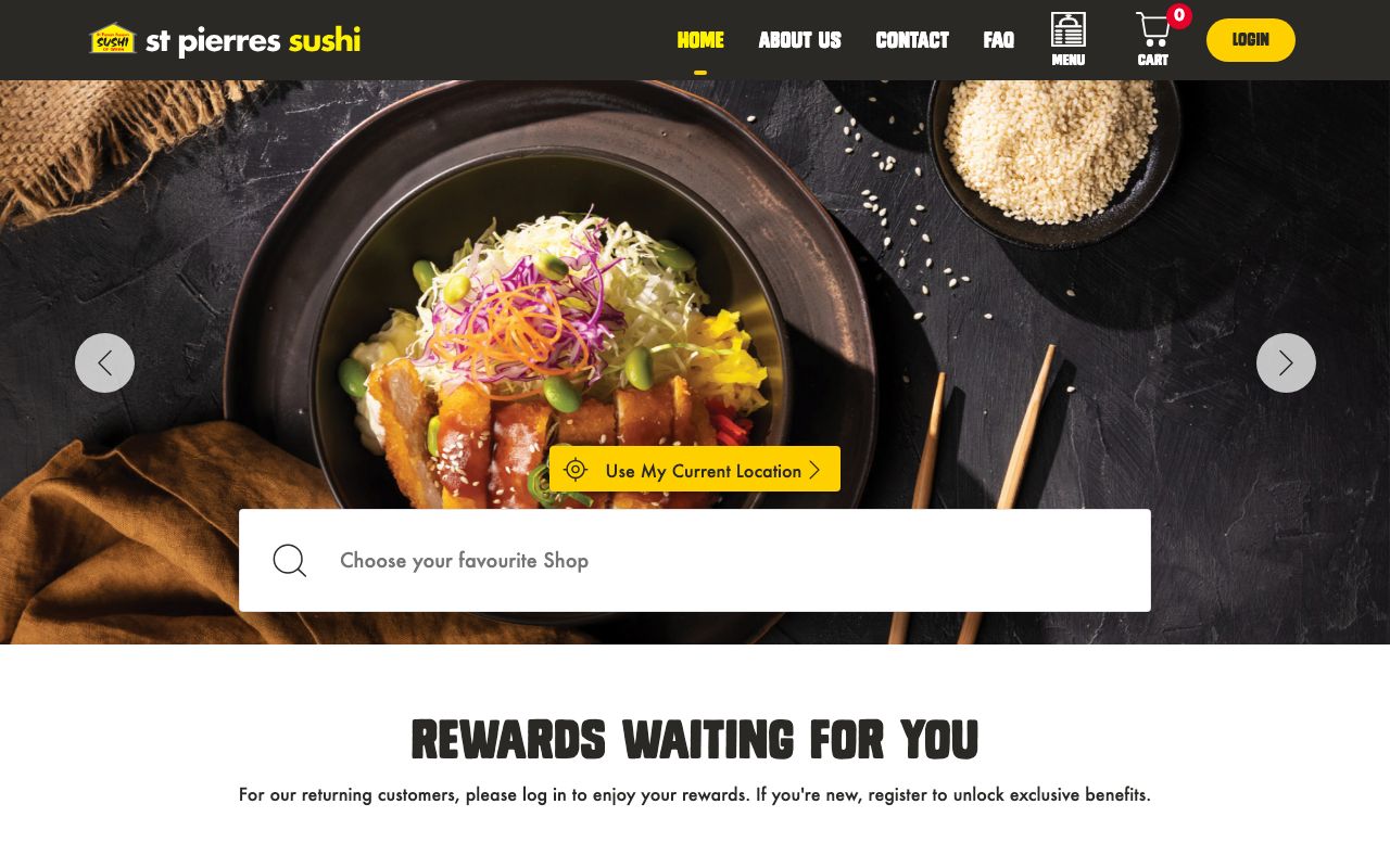 Preview of St Pierre's Sushi's website