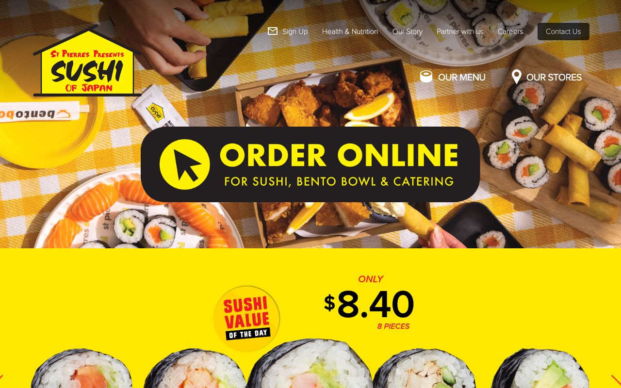 Preview of St Pierre's Sushi's website