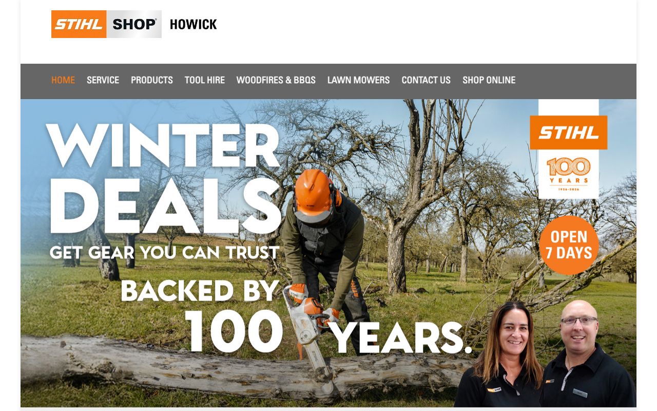Preview of Stihl's website