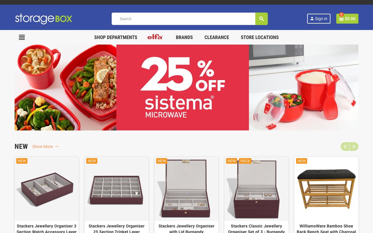Preview of Storage Box's website