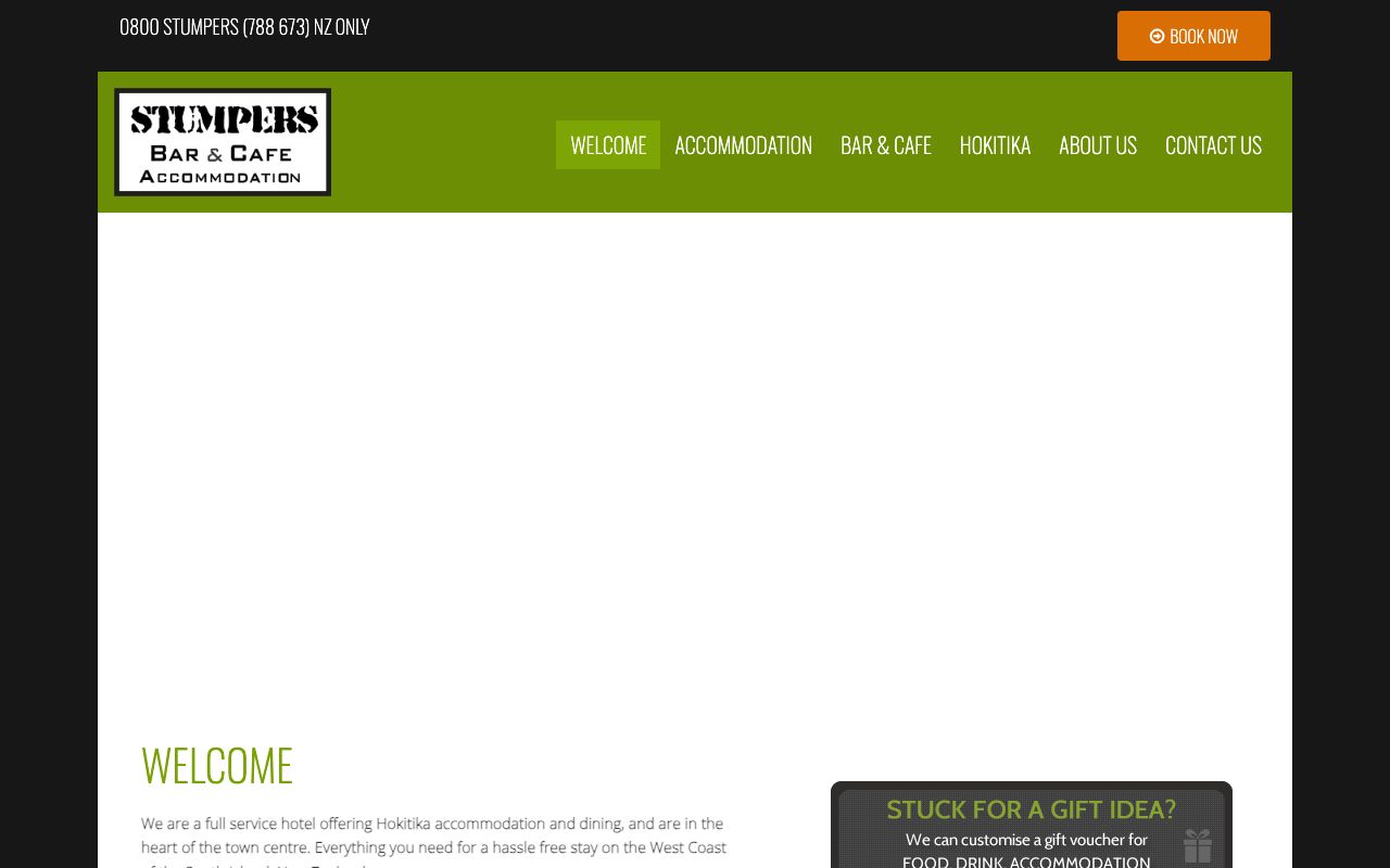 Preview of Stumpers Bar Hotel's website