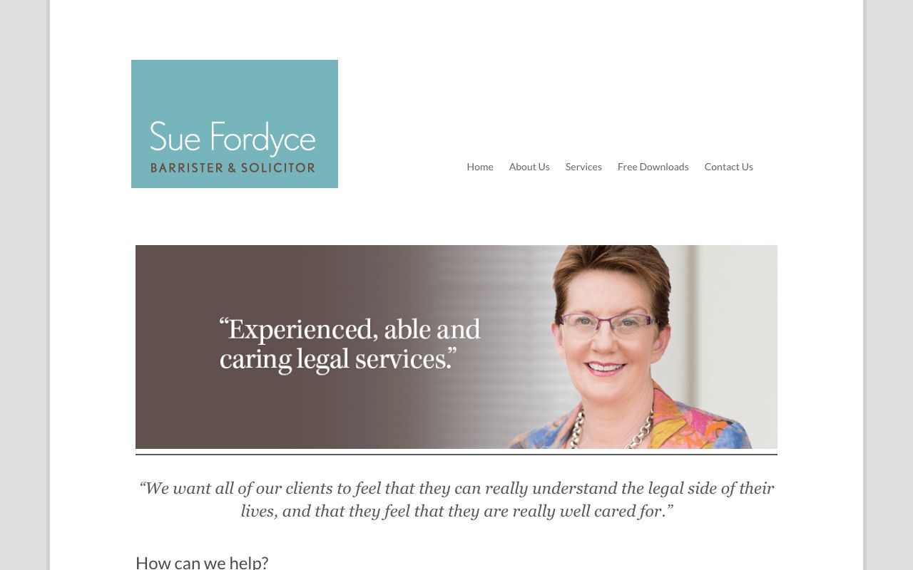 Preview of Sue Fordyce Law's website