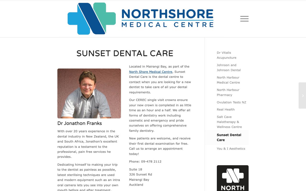 Preview of Sunset Dental Care's website