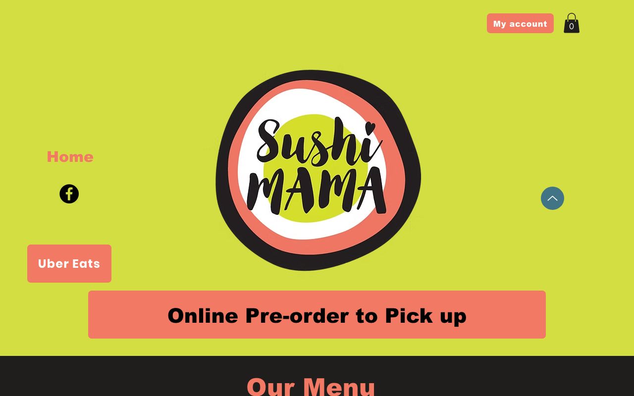 Preview of Sushi Mama's website