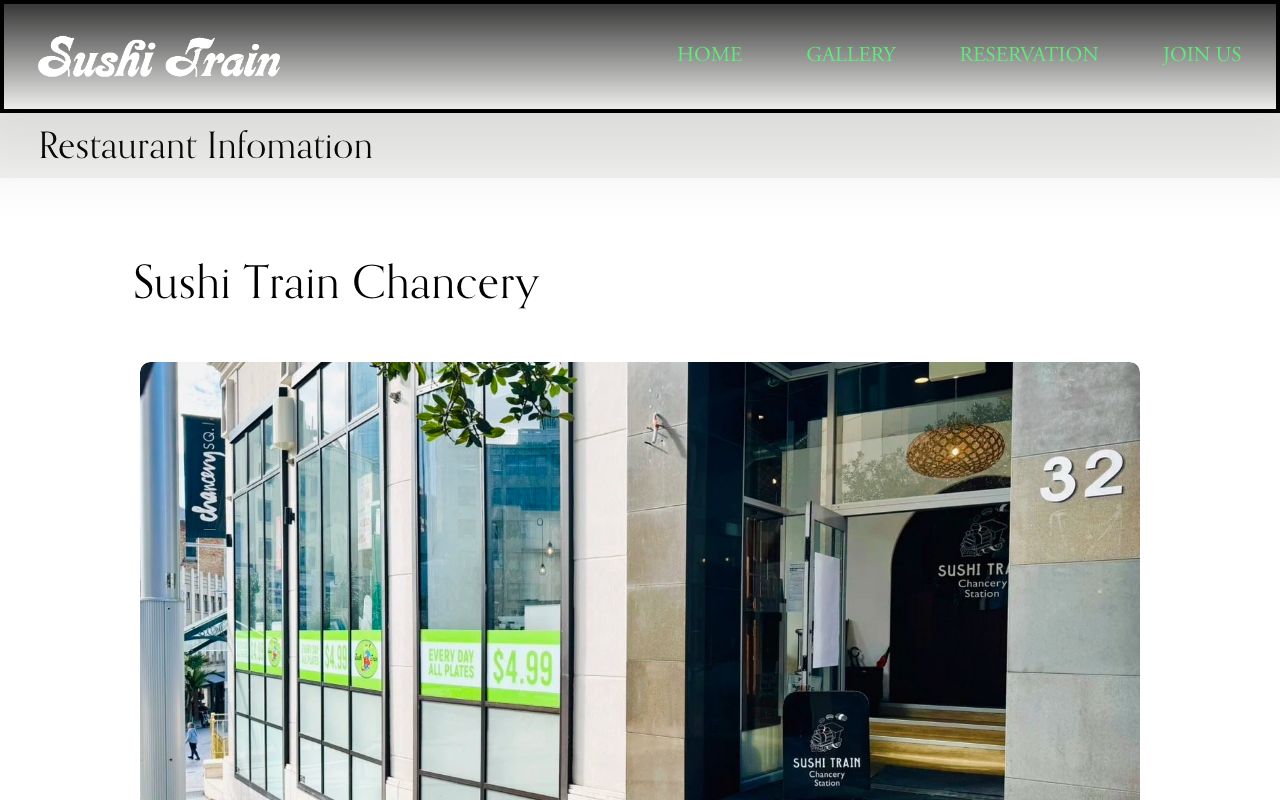 Preview of Sushi Train's website