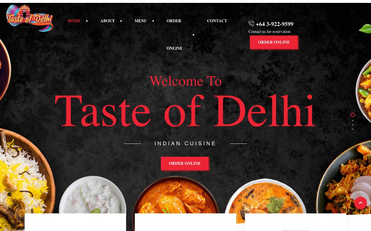 Preview of Taste of Delhi's website