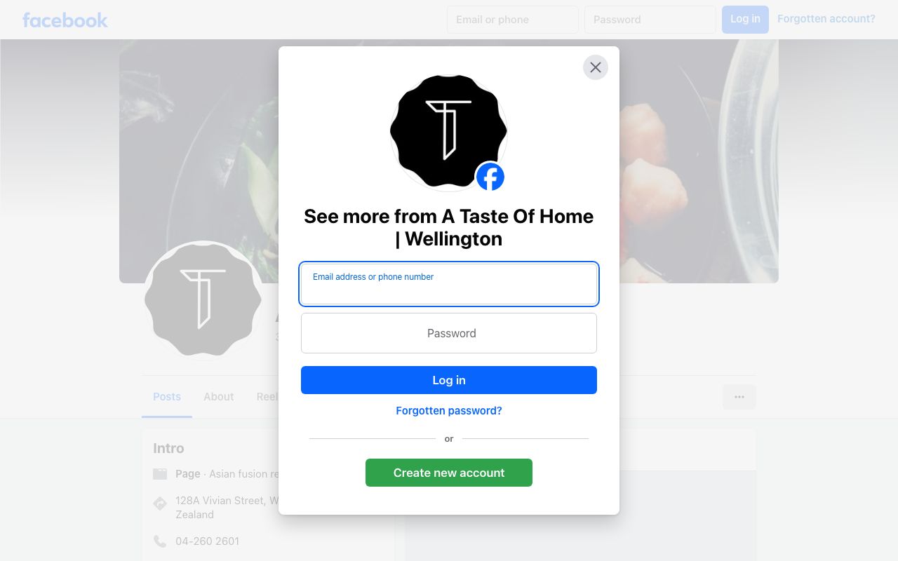 Preview of Taste of Home's website