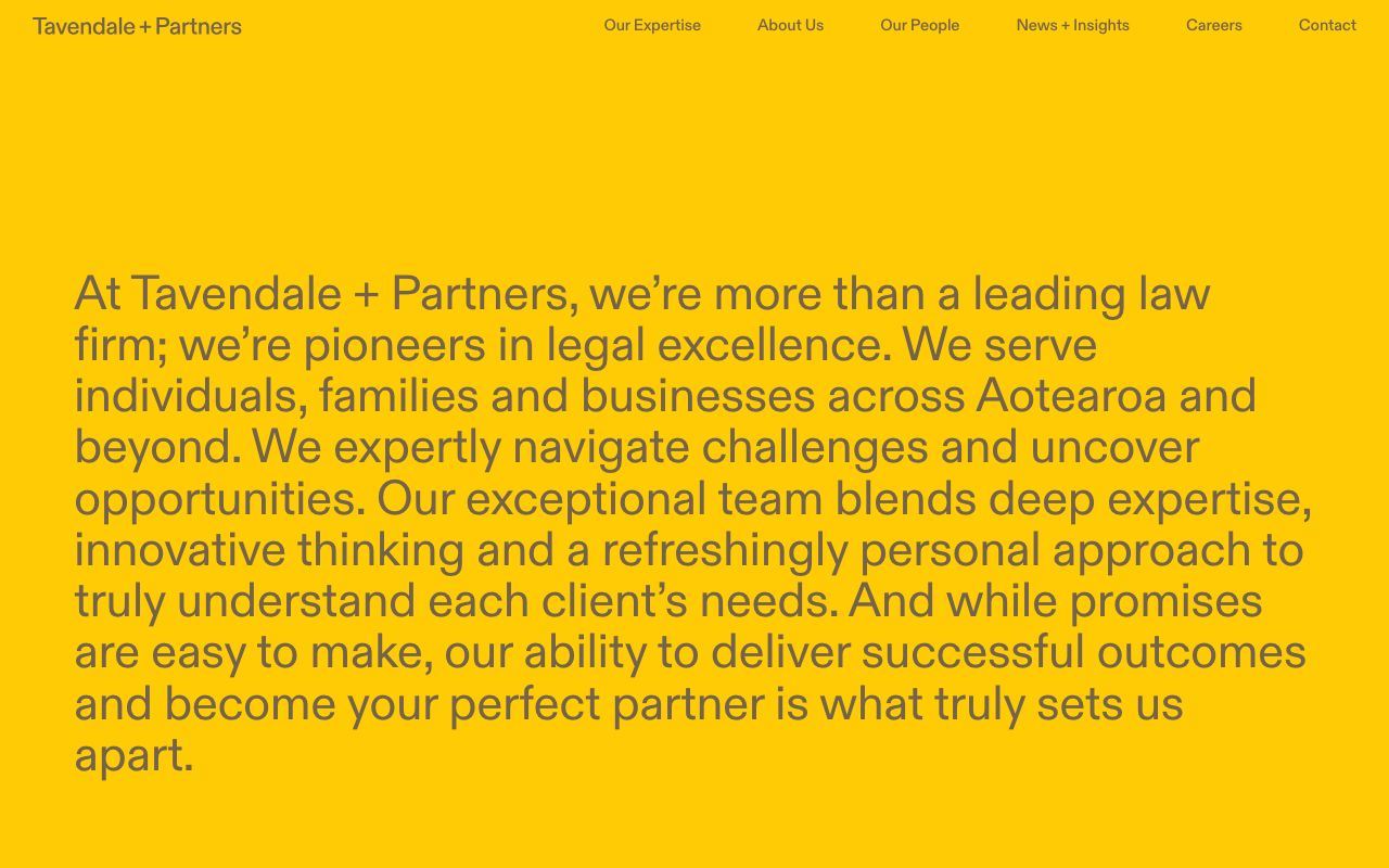 Preview of Tavendale and Partners's website