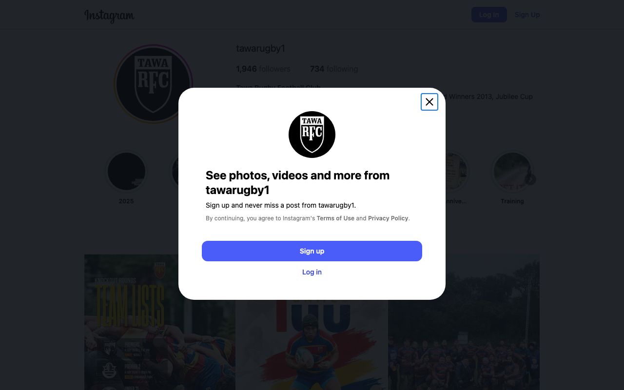 Preview of Tawa R.F.C's website