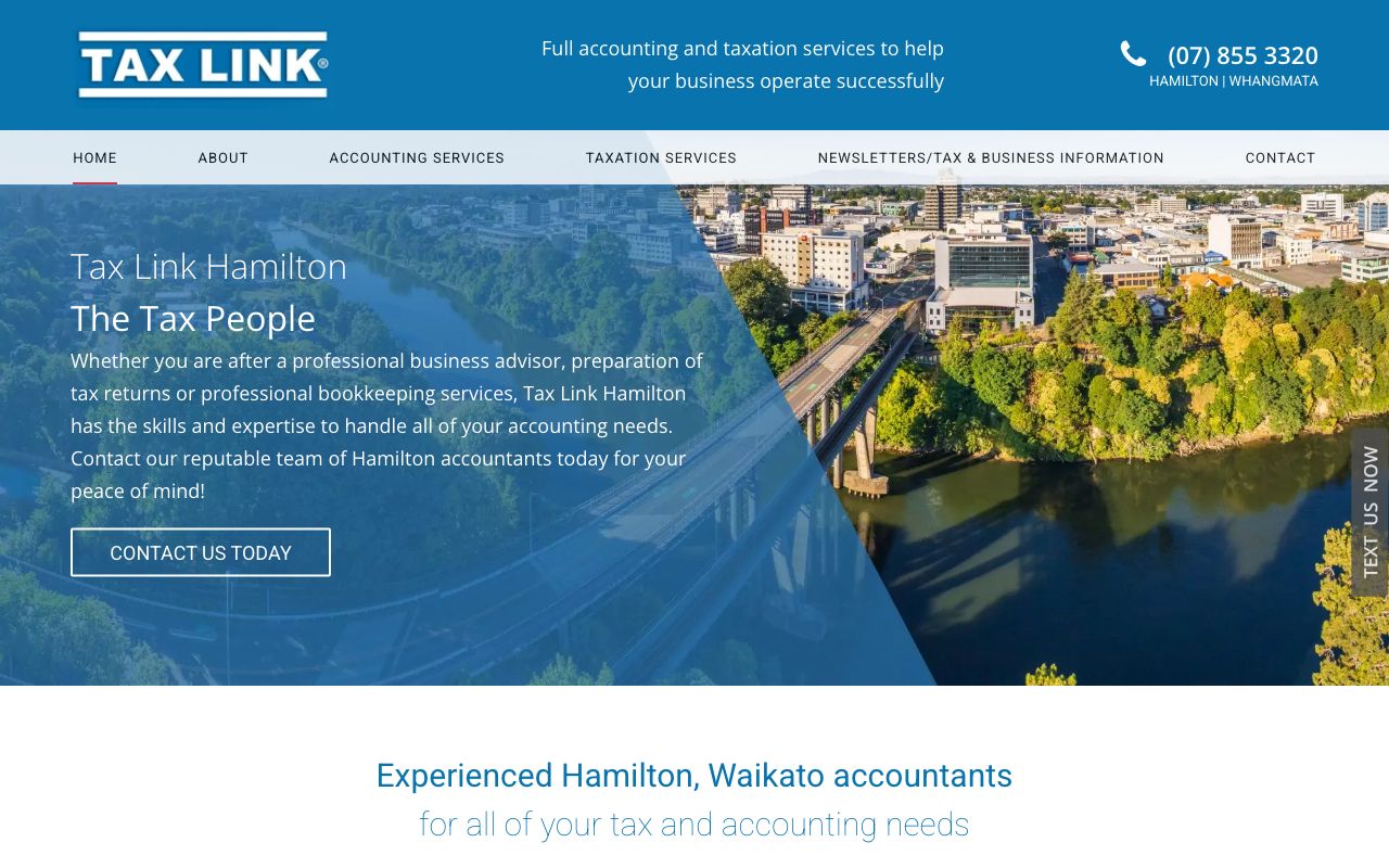 Preview of Tax Link's website