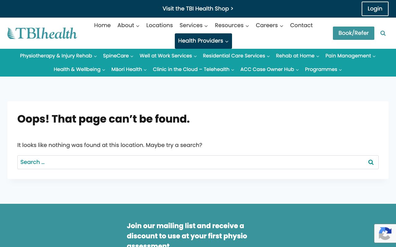 Preview of TBIhealth's website