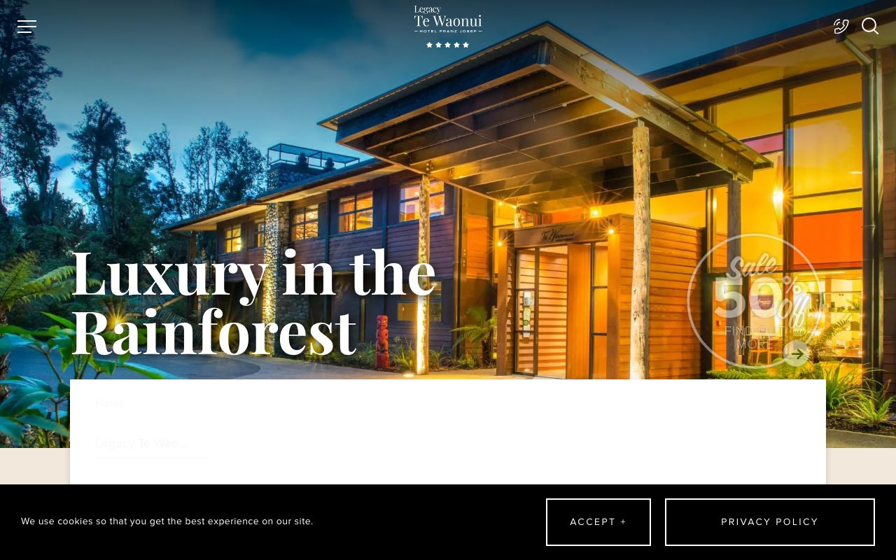 Preview of Te Waonui Forest Retreat's website