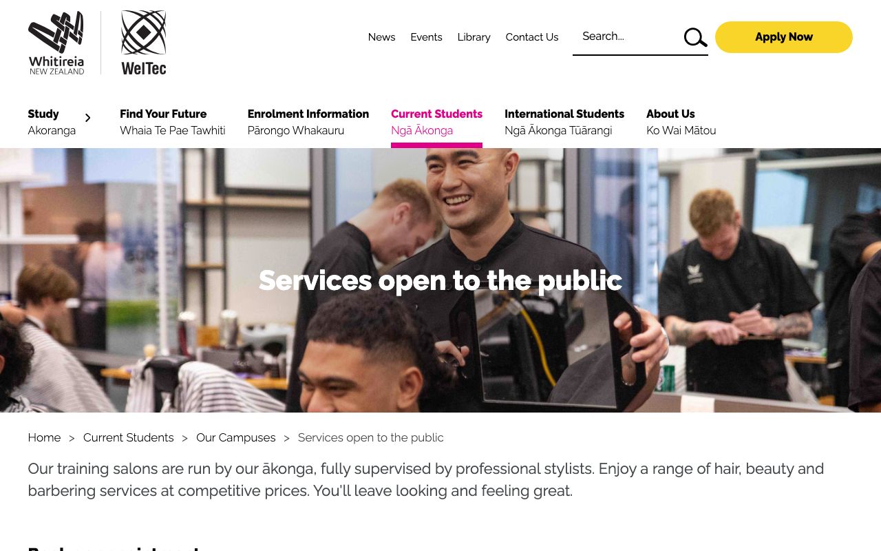 Preview of Te Whare Makawe | Hair on Campus (Porirua)'s website