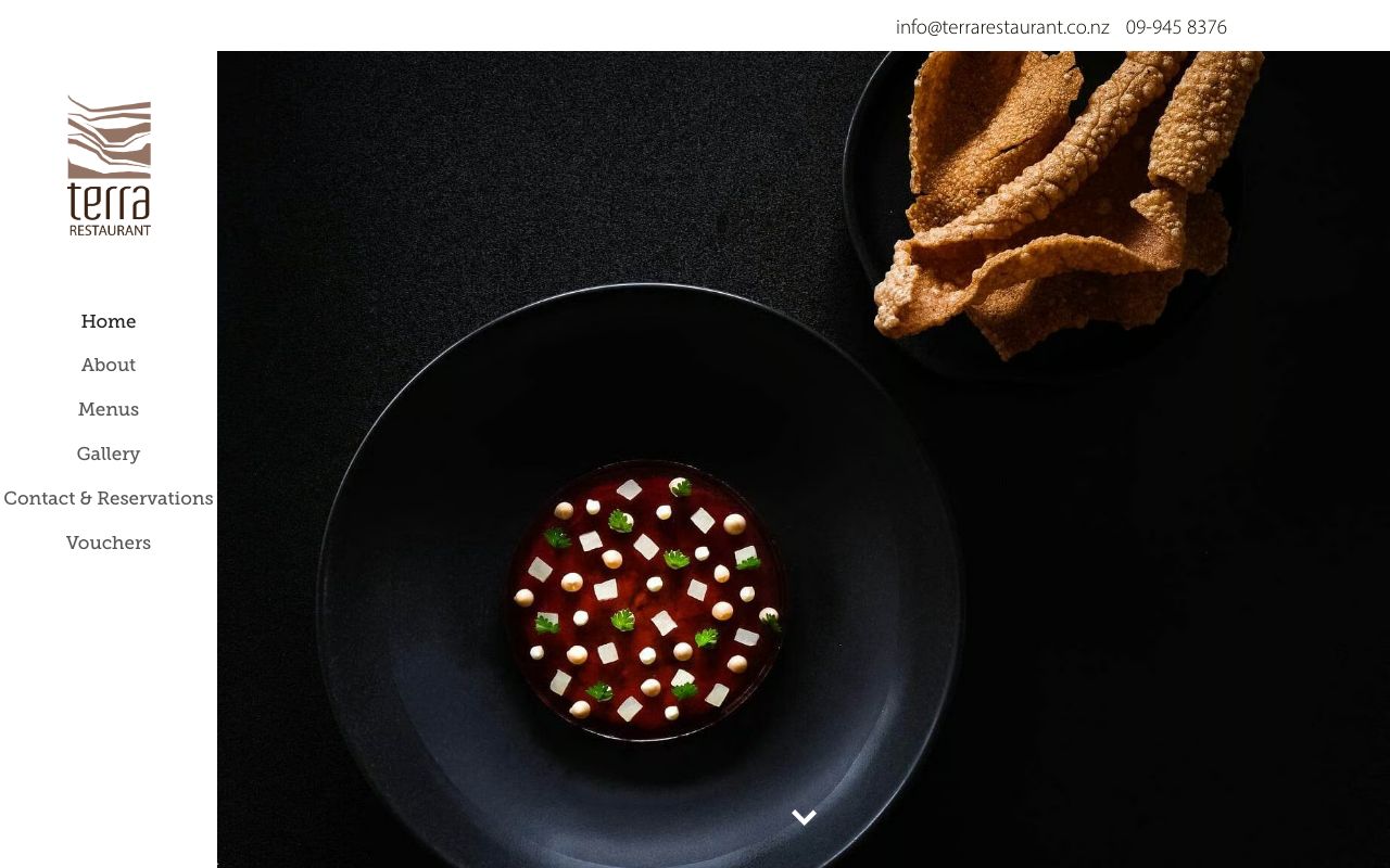 Preview of Terra Restaurant's website