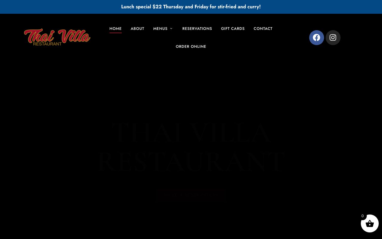 Preview of Thai Villa Restaurant's website